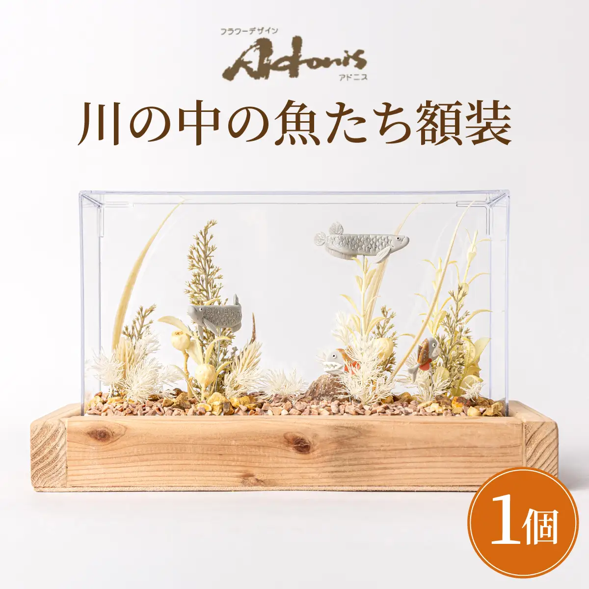 川の中の魚たち額装