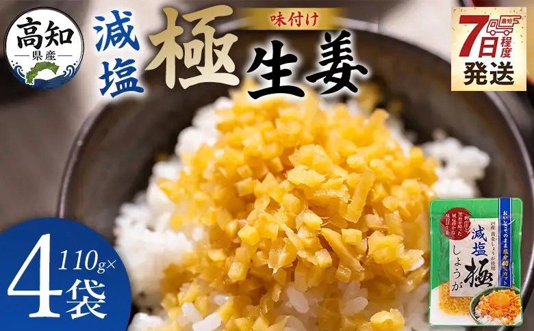 減塩 味付け 極しょうが 110g×4袋 計440g しょうが Xnb-0015