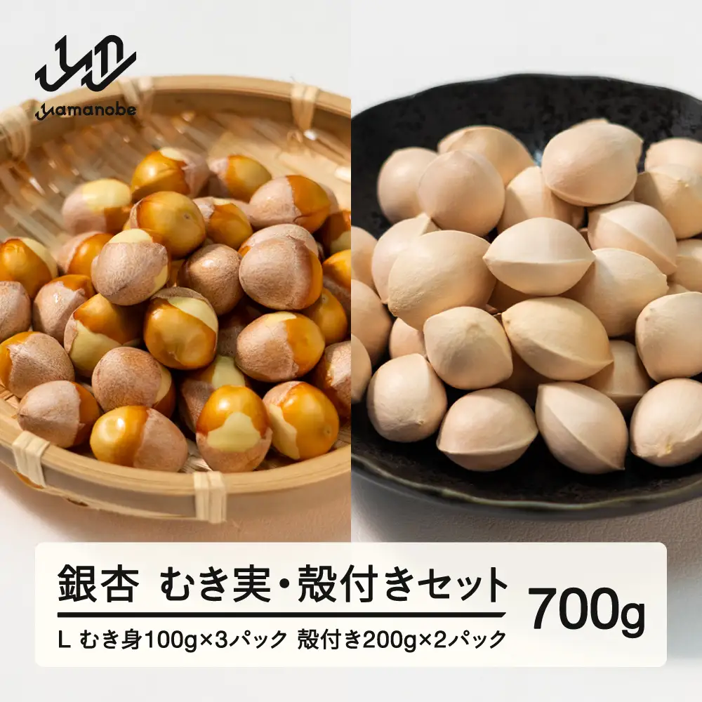 《先行予約》2026年 山形県産 銀杏 むき実＋殻付きセット L 約700g 2026年10月上旬から順次発送 ぎんなん おつまみ 真空パック 個包装 小分け 秋 野菜 it-gislx700