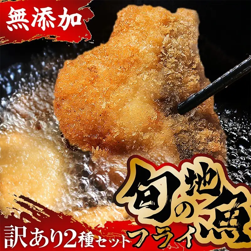 【訳あり】鮮度抜群！無添加　地魚フライ　おまかせセット（２種・各２切×２Ｐ）ふるさと納税　国産　内容量が選べる　おかず　おつまみ　総菜　お弁当　フライ　無添加　冷凍　時短　小分け