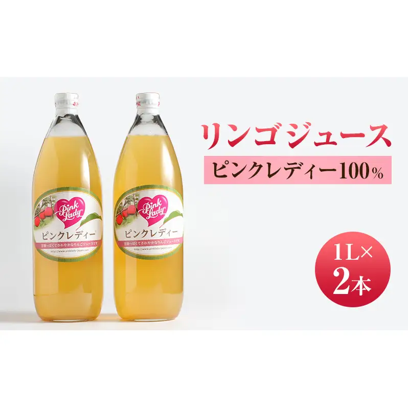 リンゴジュース１L×2本 ピンクレディー100％ りんご フルーツジュース 長野県
