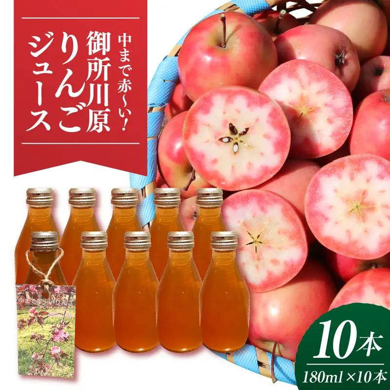 りんごジュース 180ml×10本 ストレート果汁100% 御所川原