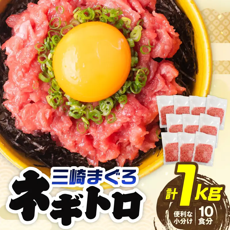＜三崎まぐろ ネギトロ 1kg＞便利な小分け 10食分 M070-011 ねぎとろ マグロ まぐろ