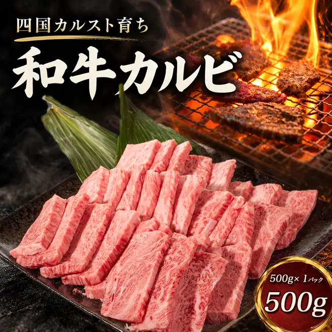 四国カルスト育ち 和牛 焼き肉用カルビ500g 