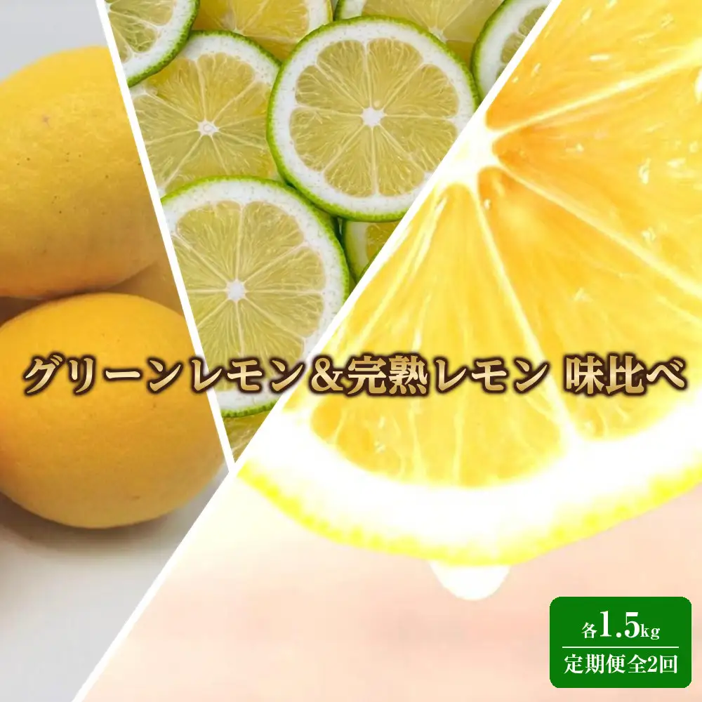 【期間限定】旬のレモンを味わう！グリーンレモン＆完熟レモン 味比べ定期便3kg (1.5kg×全2回)
