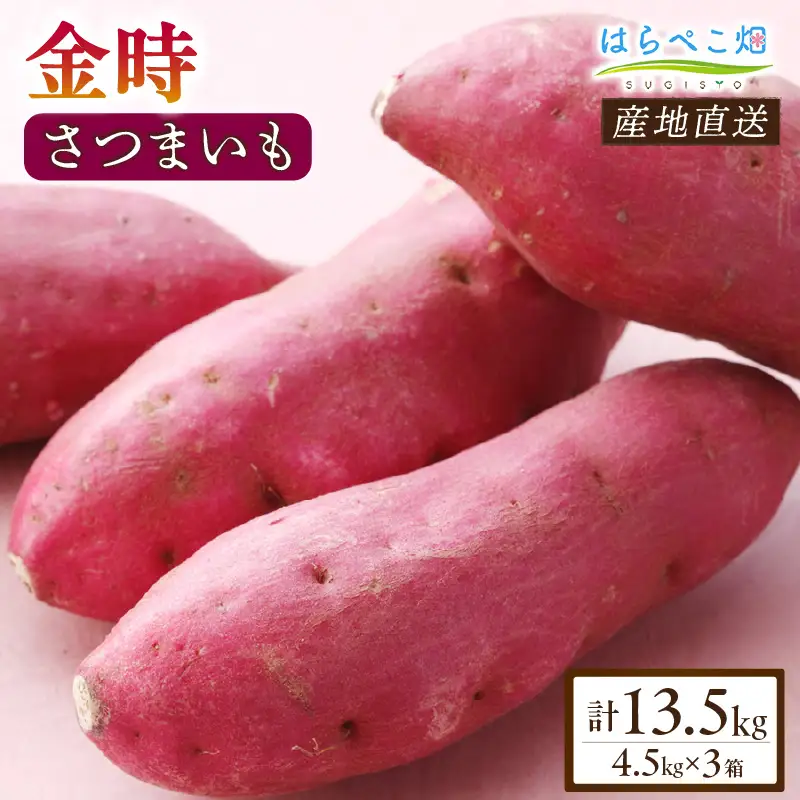 【ホックホク食感の優しい甘み】さつまいも金時 4.5kg 3箱・H118