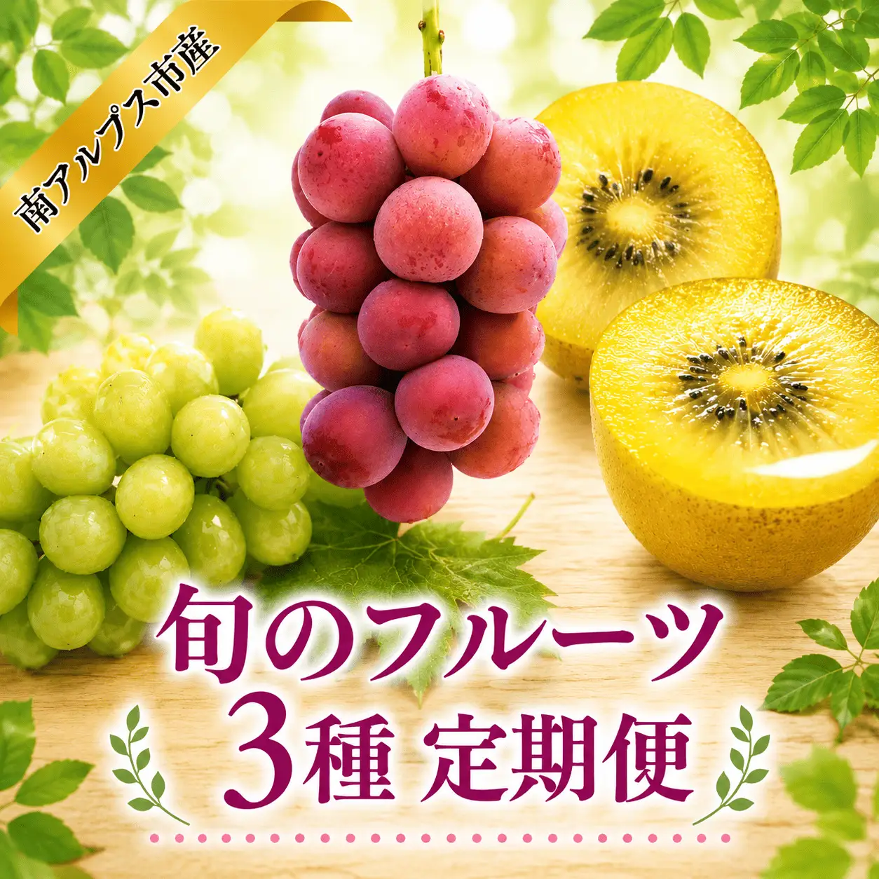 【通年受付】南アルプス産 旬のフルーツ3種 定期便 全3回 ALPAJ073