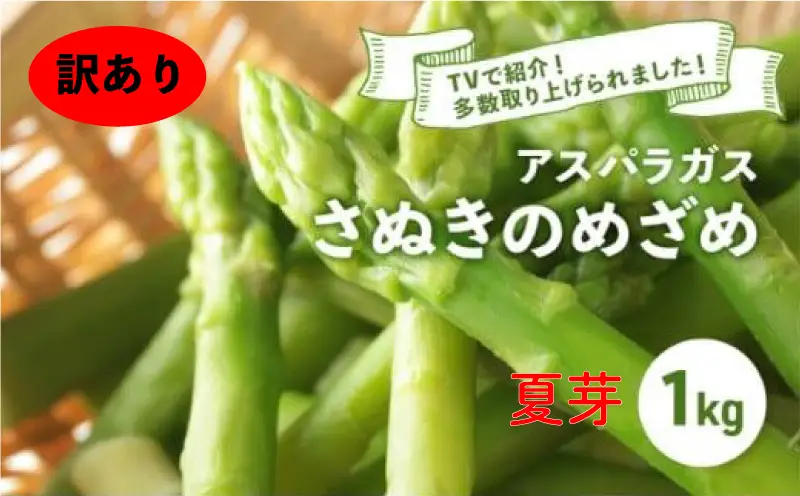 【訳あり】【先行予約】 アスパラガス さぬきのめざめ 夏芽 1kg  香川県 丸亀市 