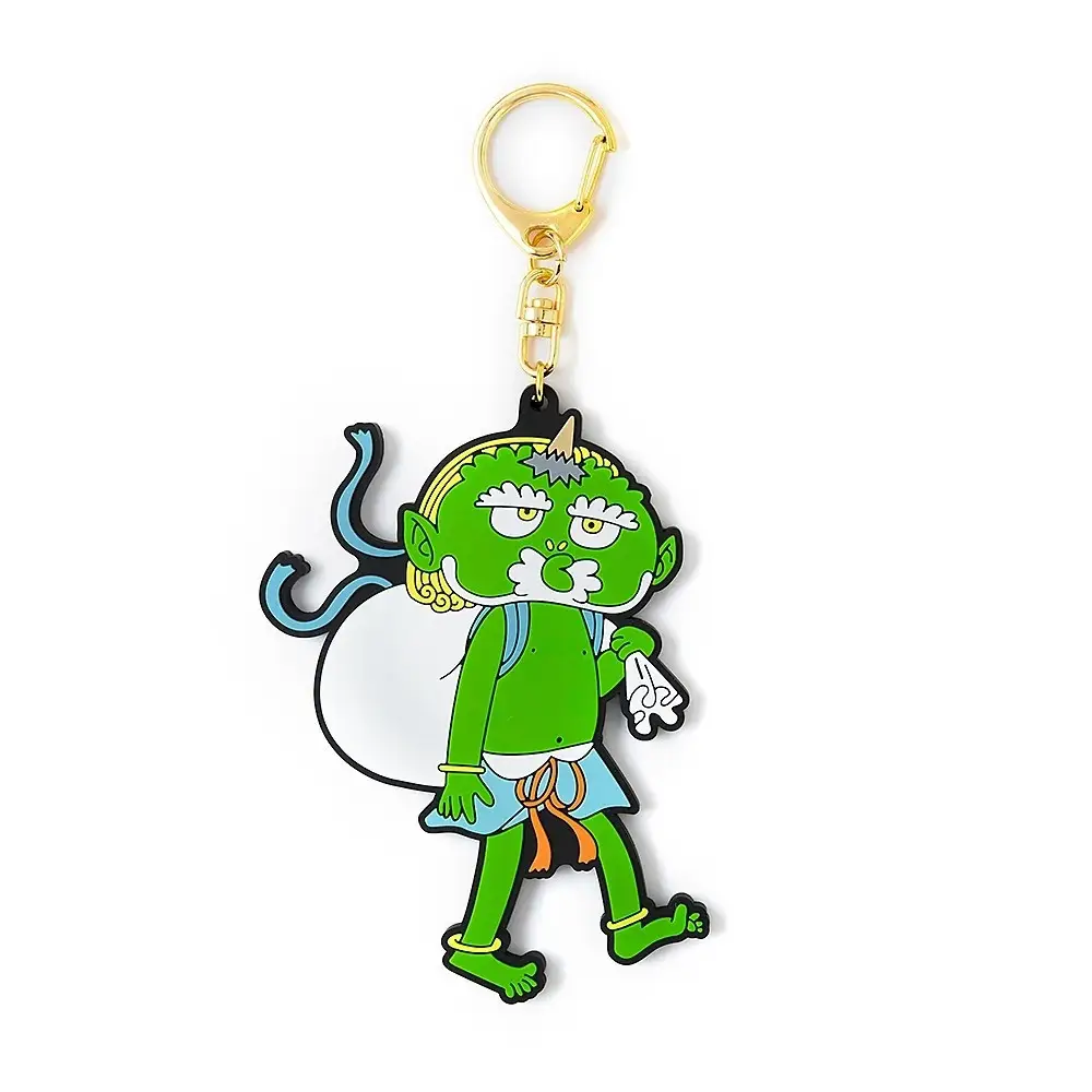 村上隆 もののけ京都 ラバーキーホルダー風神図 Rubber keychain / Wind God｜京都 アート キーホルダー