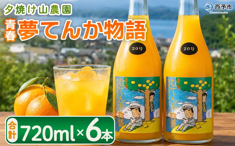 ＜青春 夢てんか物語 合計6本＞『1か月以内に順次出荷予定』 ジュース みかんジュース 温州みかん うんしゅうみかん  柑橘 果物 みかん 蜜柑 ミカン 詰め合わせ 詰合せ 夕焼け山農園 特産品 愛媛県 西予市【常温】AYN0004