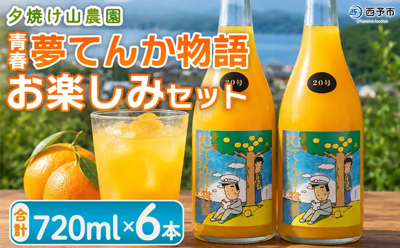 ＜青春 夢てんか物語 お楽しみセット 6本＞『1か月以内に順次出荷予定』ジュース みかんジュース 温州みかん うんしゅうみかん ミックス 柑橘 果物 みかん 蜜柑 ミカン おまかせ お任せ 詰め合わせ 詰合せ 夕焼け山農園 特産品 愛媛県 西予市【常温】AYN0005