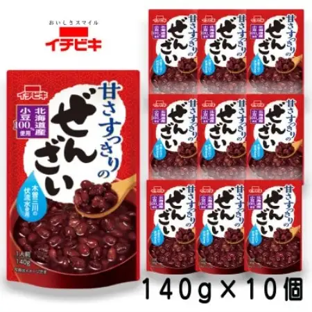 イチビキ　甘さすっきりのぜんざい　140g×10個　人気スイーツ　簡単レトルト　長期保存【1742948】