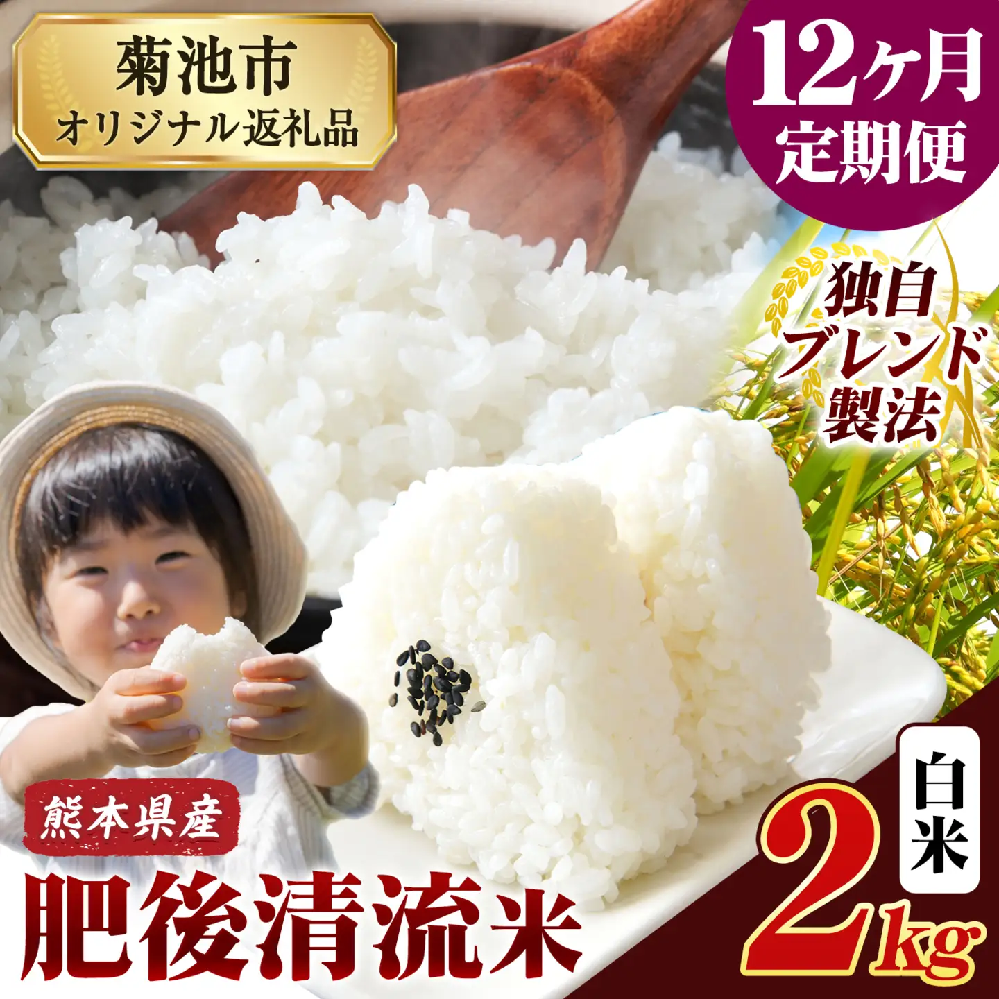 【12ヶ月定期便】熊本県産 肥後清流米 白米 2kg《お申込み翌月から出荷》ふるさとのうぜい 米 こめ コメ