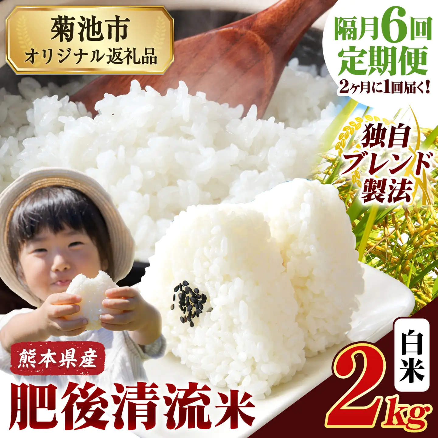 【隔月6回定期便】熊本県産 肥後清流米 白米 2kg《お申込み翌月から出荷》ふるさとのうぜい コメ 米