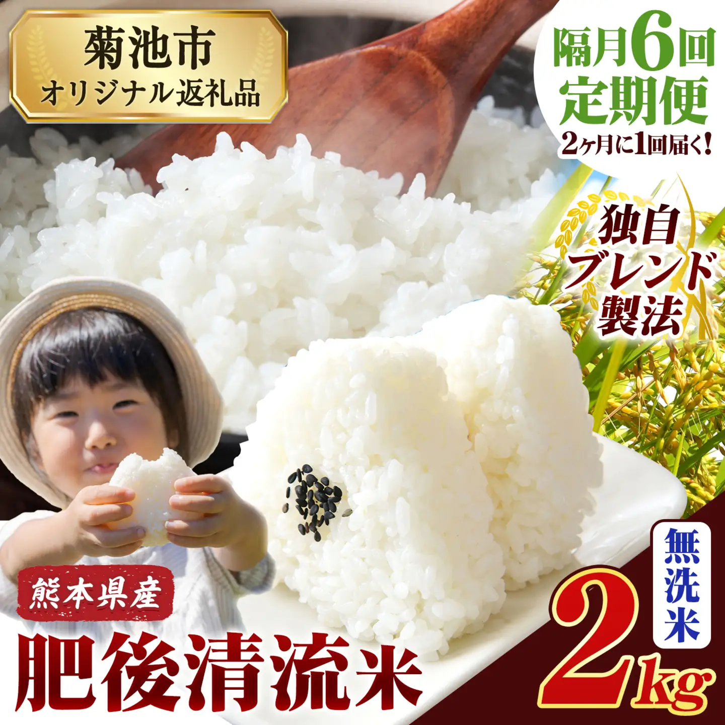 【隔月6回定期便】熊本県産 肥後清流米 無洗米 2kg《お申込み翌月から出荷》ふるさとのうぜい 米 コメ