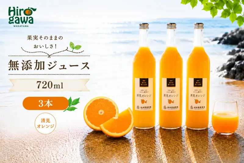 清見 オレンジ 100% ジュース / きよみ オレンジ ストレート 果汁 無添加 柑橘 和歌山 12000円 720ml ※北海道・沖縄・離島への配送不可 //drink 【ikd100-kiy720-3A】
