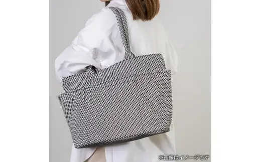 三河木綿刺し子織バッグ sasicco ポッシュトートL （ 消防刺子