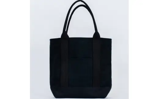 三河木綿刺し子織バッグ sasicco OBIトート （ 黒 ） 