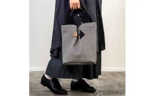 三河木綿刺し子織バッグ sasicco ポイントバッグ （ 消防刺子 ） 