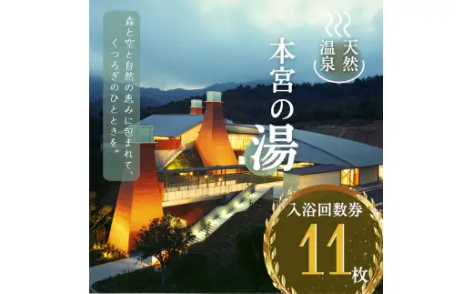 日帰り天然温泉 「 本宮の湯 」 入浴券11枚セット