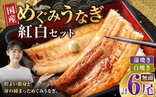 【7月13日までの入金確認で土用の丑の日までにお届け】めぐみうなぎ 紅白 6尾セット うなぎ 鰻 ウナギ 魚類 うな重 うな丼 晩ごはん 惣菜 おかず 贅沢 冷凍 国産 大阪府産 養殖 無投薬