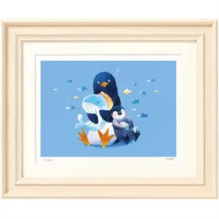 イラスト作家「菜生」アートフレーム《すよすよスピスピ》ペンギン【1740389】