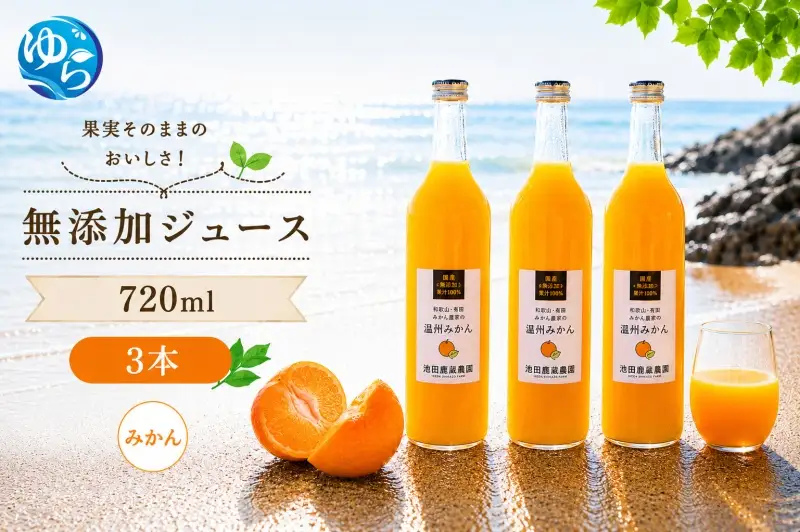 有田 みかん 100% ジュース / 温州みかん 有田みかん ストレート 果汁 無添加 柑橘 和歌山 11000円 720ml ※北海道・沖縄・離島への配送不可 //drink 【ikd100-mik720-3】