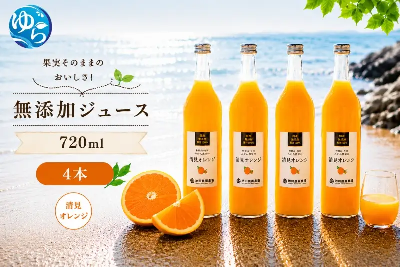 清見 オレンジ 100% ジュース / 清見オレンジ ストレート 果汁 無添加 柑橘 和歌山 14000円 720ml ※北海道・沖縄・離島への配送不可 //drink 【ikd100-kiy720-4】