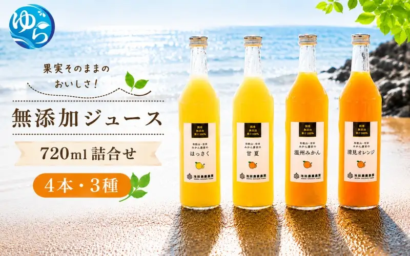 有田 みかん 100% ジュース / 温州みかん 有田みかん ストレート 果汁 無添加 柑橘 和歌山 14000円 720ml ※北海道・沖縄・離島への配送不可 //drink 【ikd100-set720-4x3A】