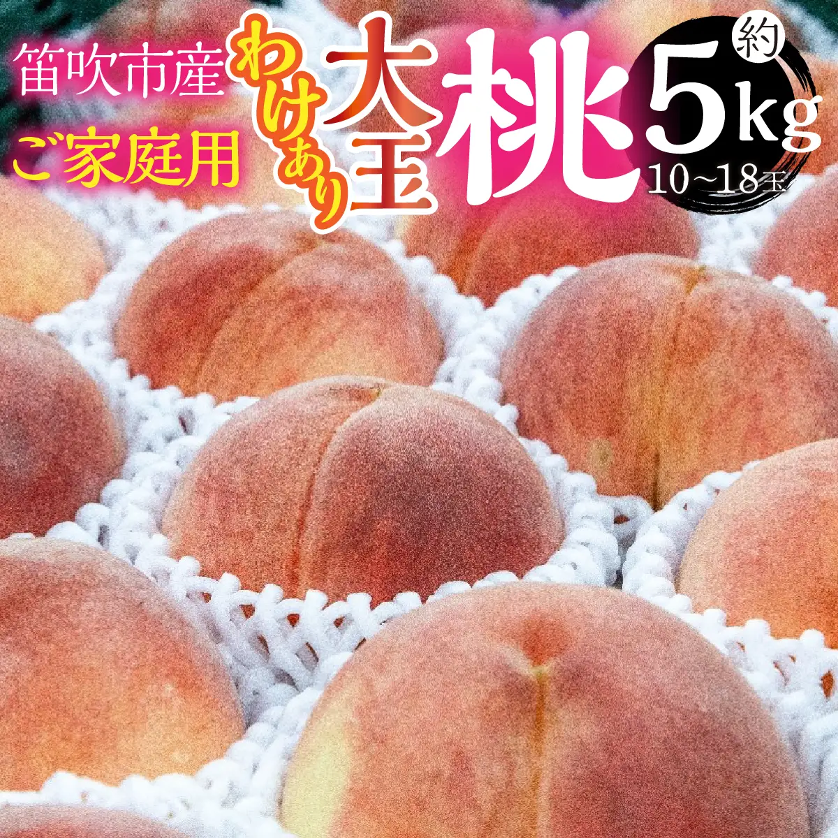 【2026年発送★先行予約】山梨県笛吹市産　ご家庭用(わけあり)大玉桃　約5kg(10玉～18玉) 263-003-26y