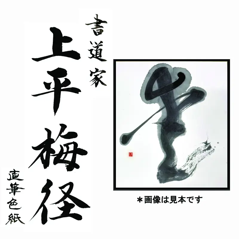書道家による直筆書 上平梅径 直筆書(白1字)