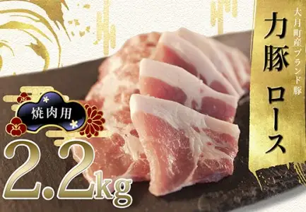 【国産】力豚 豚肉 ロース 焼き肉用2.2kg 小分け ブランド豚 焼肉 BBQ 真空 ポーク 冷凍