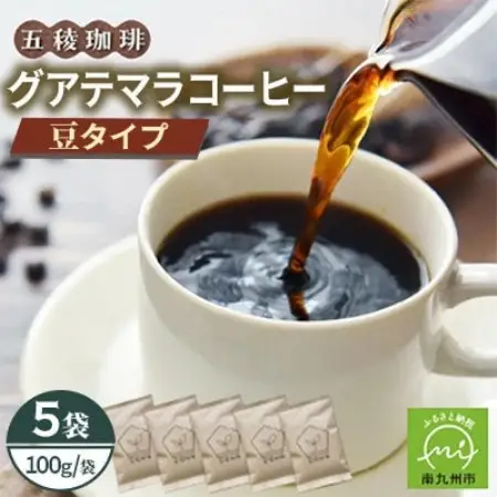 五稜農園自家焙煎 グアテマラコーヒー豆100g×5袋セット 香り豊かな本格珈琲【1747886】