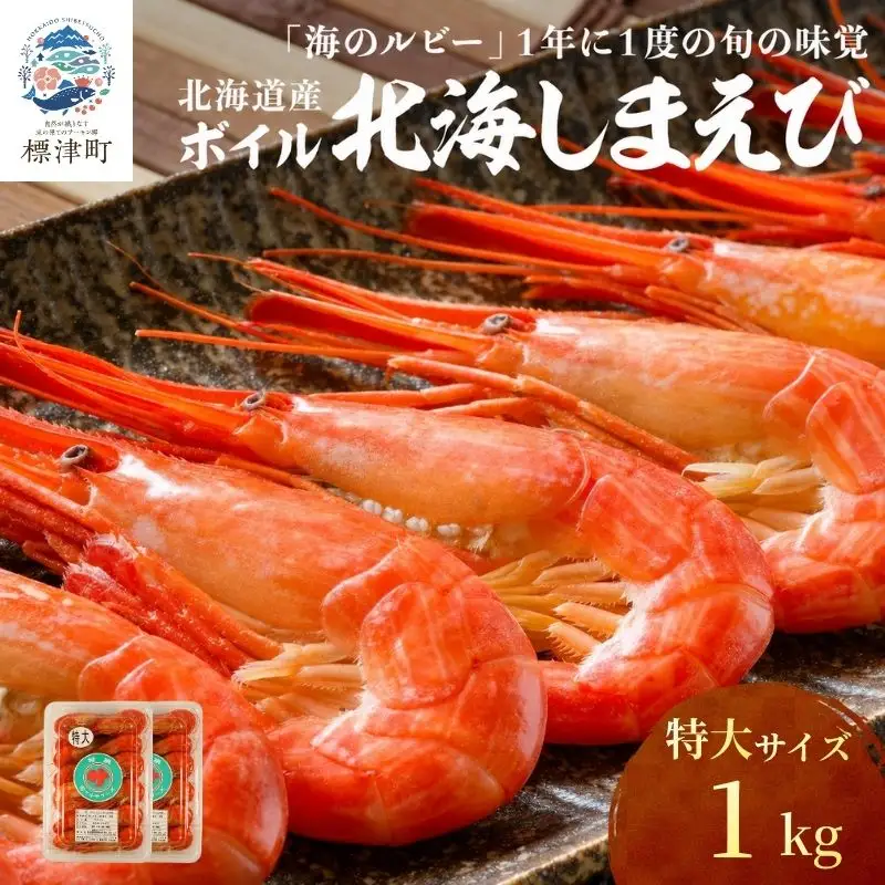 【北海しまえび】特大 1kg（500g×2） えび 【AH】