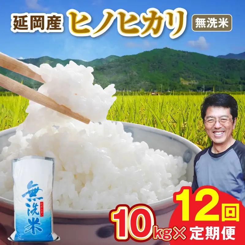 延岡産ヒノヒカリ（無洗米）10kg 12ヶ月定期便 N0218-YK008