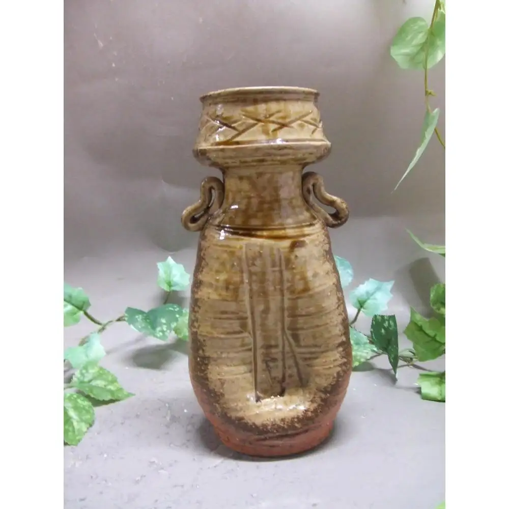 【信楽焼】耳付古信楽花入　花瓶　花器　nha-051