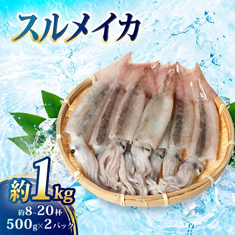 ( 冷凍 ) スルメイカ 1kg いか 魚介 海鮮 刺身 烏賊 産地直送 真空パック 三重 南伊勢町 伊勢 志摩 外湾漁業協同組合