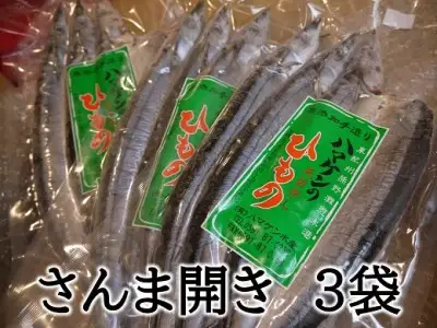 干物 無添加 さんま開き 9枚(3枚入り×3P) 定置網のハマケン水産 干物 ひもの サンマ 秋刀魚 海鮮 魚介類 魚介 海の幸 魚 人気 おすすめ 三重県 熊野市【kmkn0105】