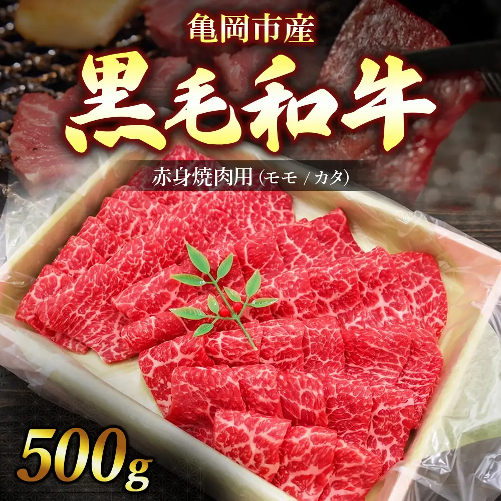 亀岡市産 黒毛和牛 赤身 焼肉用 モモ/カタ 500g 牛肉 肉 すき焼き スライス 冷凍 ギフト 人気