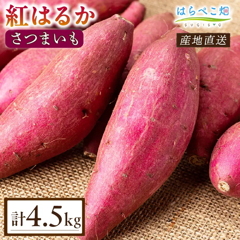 【ねっとり甘い蜜芋】さつまいも 紅はるか（4.5kg×1箱）・H102