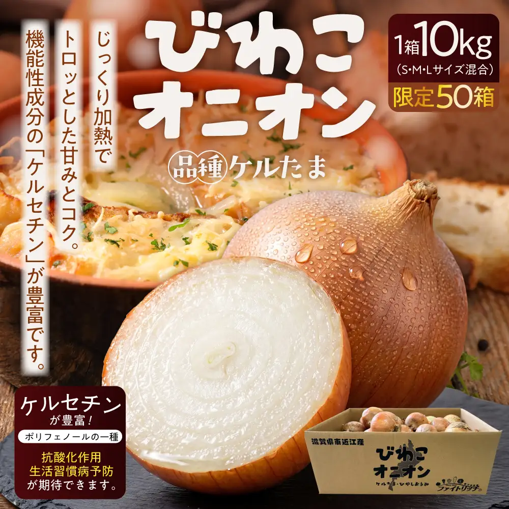 ＼8月末までの期間限定50箱／ びわこオニオン(ケルたま) 株式会社東近江あぐりステーション 滋賀県 東近江市 O-F10 玉ねぎ 玉葱 タマネギ ケルたま 10kg 野菜 旬 常温 滋賀 国産