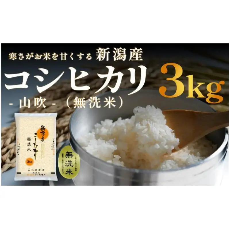 無洗米 新潟産 コシヒカリ 3kg 令和7年産