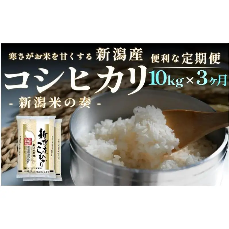 【定期便】新潟産 コシヒカリ 10kg×3回（3ヶ月）