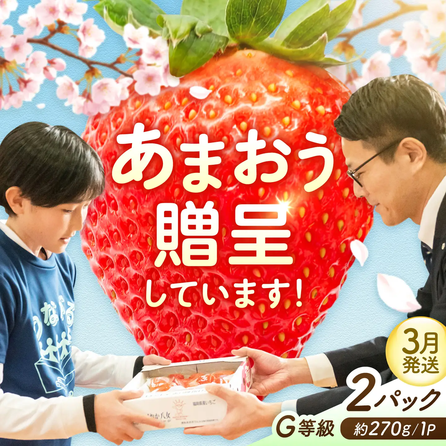 【3月発送】あまおうG等級 1ケース（約270g×2パック） 広川町 / JAふくおか八女農産物直売所どろや[AFAB098]
