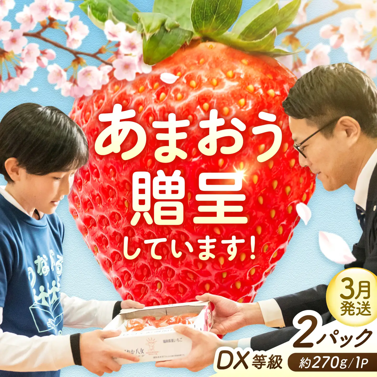 【3月発送】あまおうDX等級 1ケース（約270g×2パック） 広川町 / JAふくおか八女農産物直売所どろや[AFAB107]