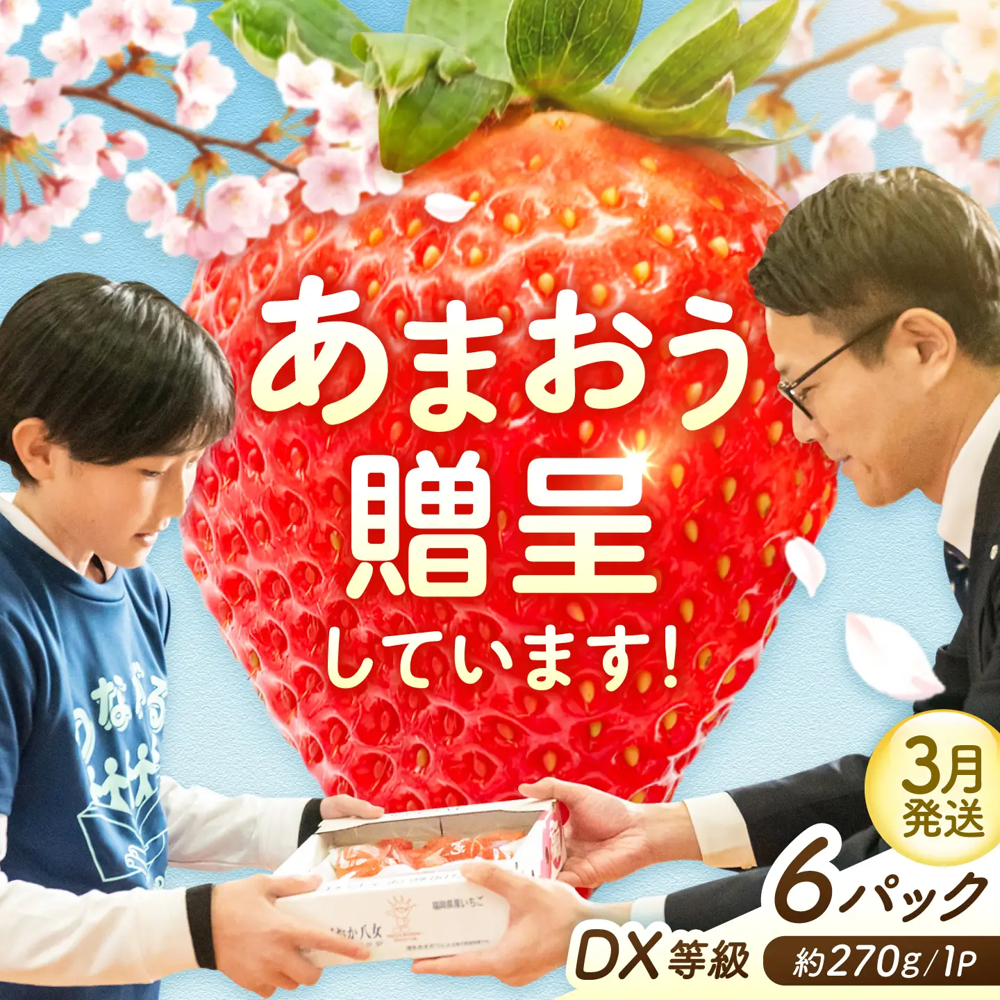【3月発送】あまおうDX等級 3ケース（約270g×6パック） 広川町 / JAふくおか八女農産物直売所どろや[AFAB113]