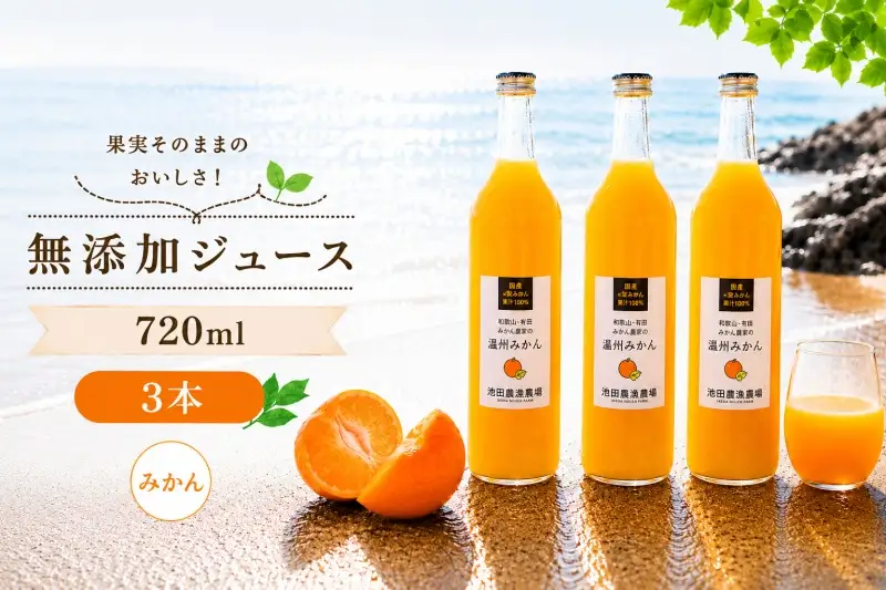 有田 みかん 100% ジュース / 温州みかん 有田みかん ストレート 果汁 無添加 柑橘 和歌山 11000円 720ml ※北海道・沖縄・離島への配送不可 //drink 【ikd100-mik720-3】