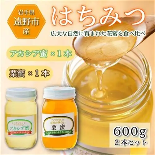 栗蜜 / アカシア 蜂蜜 600g 2本セット 岩手県 遠野産 馬場光男【1742299】