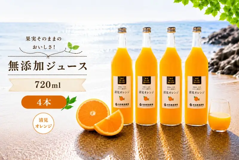 清見 オレンジ 100% ジュース / きよみ オレンジ ストレート 果汁 無添加 柑橘 和歌山 14000円 720ml ※北海道・沖縄・離島への配送不可 //drink 【ikd100-kiy720-4】