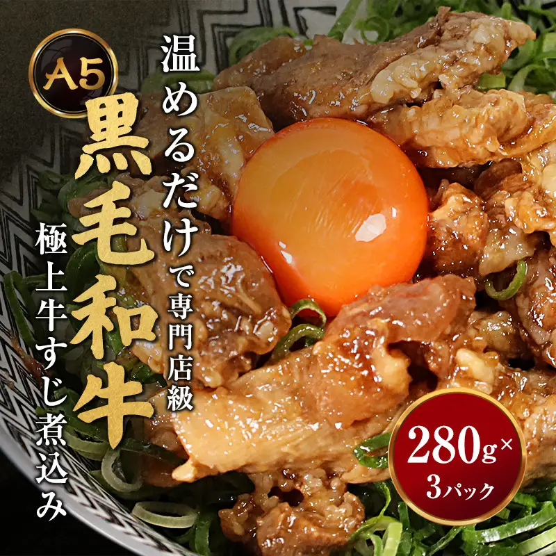 A5黒毛和 牛すじ煮込み 280g×3パック